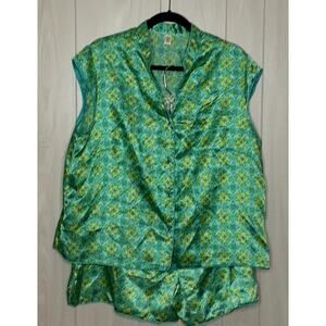 Cato 2 Piece Pajama Set Shorts Top Mandarin Collar Size 18/20